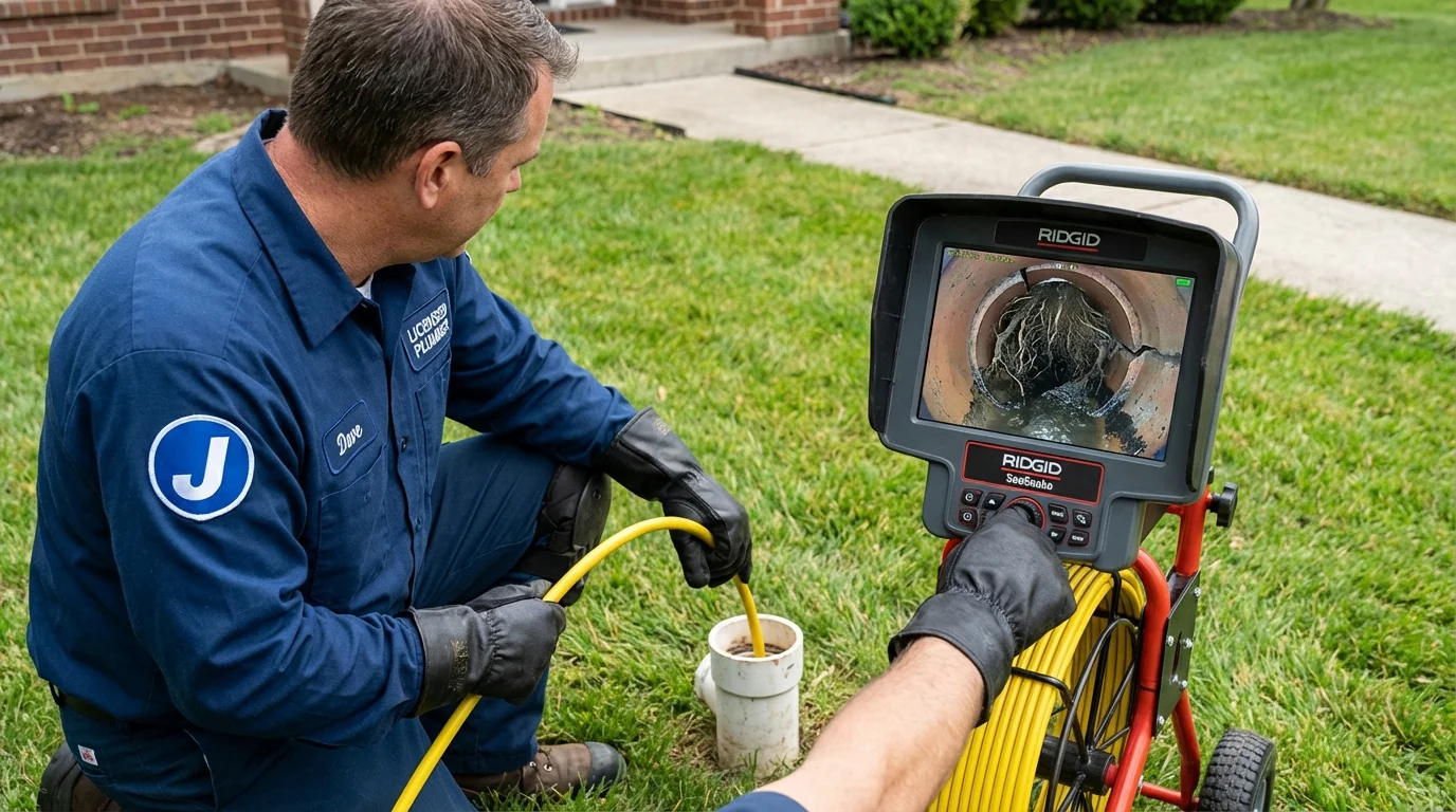 Sewer camera inspection being performed by Johns Plumbing LLC in Rogers